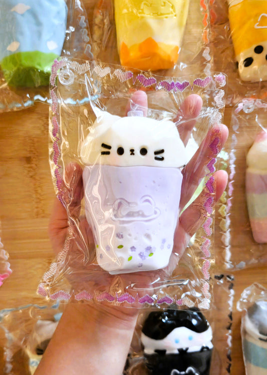 Violet Boba Cat Squishy